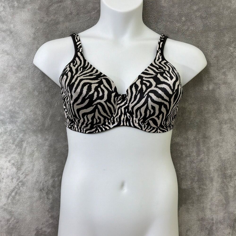Playtex Bra 36DDD Underwire zebra print style #4138 black white